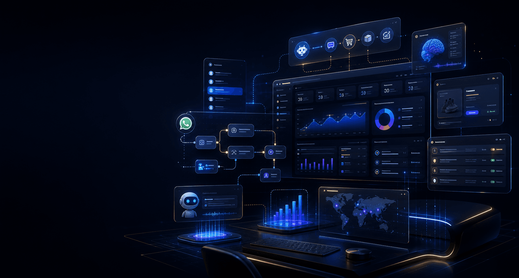 Interfaz premium de automatización e inteligencia artificial para UBot ERP